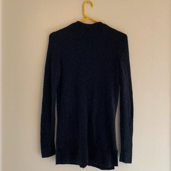 A&F V-Neck Cotton Cardigan in Dark Navy (XS) - Picture 3 of 3